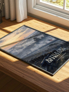 Battle Cry of Freedom watercolour book poster framed on wall – non fiction wall art