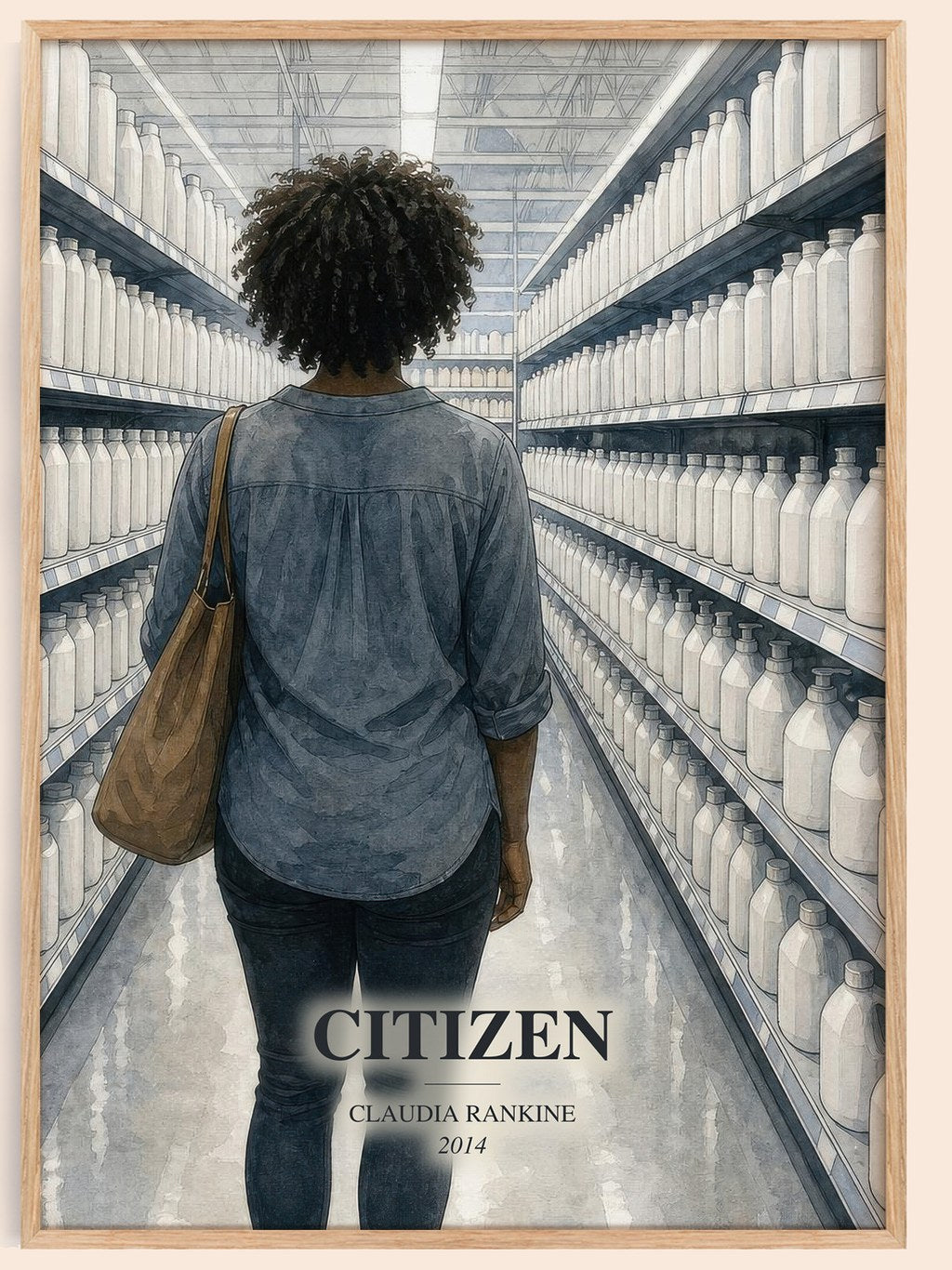 Citizen watercolour book poster by Claudia Rankine – framed literary art print