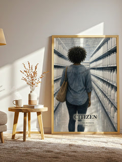 Citizen watercolour print in frame leaning in hallway – poetry wall art
