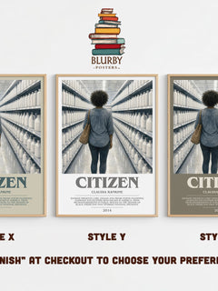 Citizen Bookish Wall Art by Claudia Rankine – Style X, Y and Z side by side – choose your finish