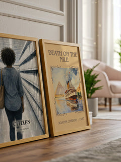 Citizen watercolour print framed by window – literary home decor