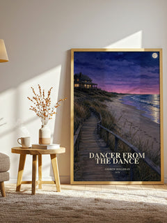 Dancer From The Dance watercolour print in frame leaning in hallway – literary fiction wall art