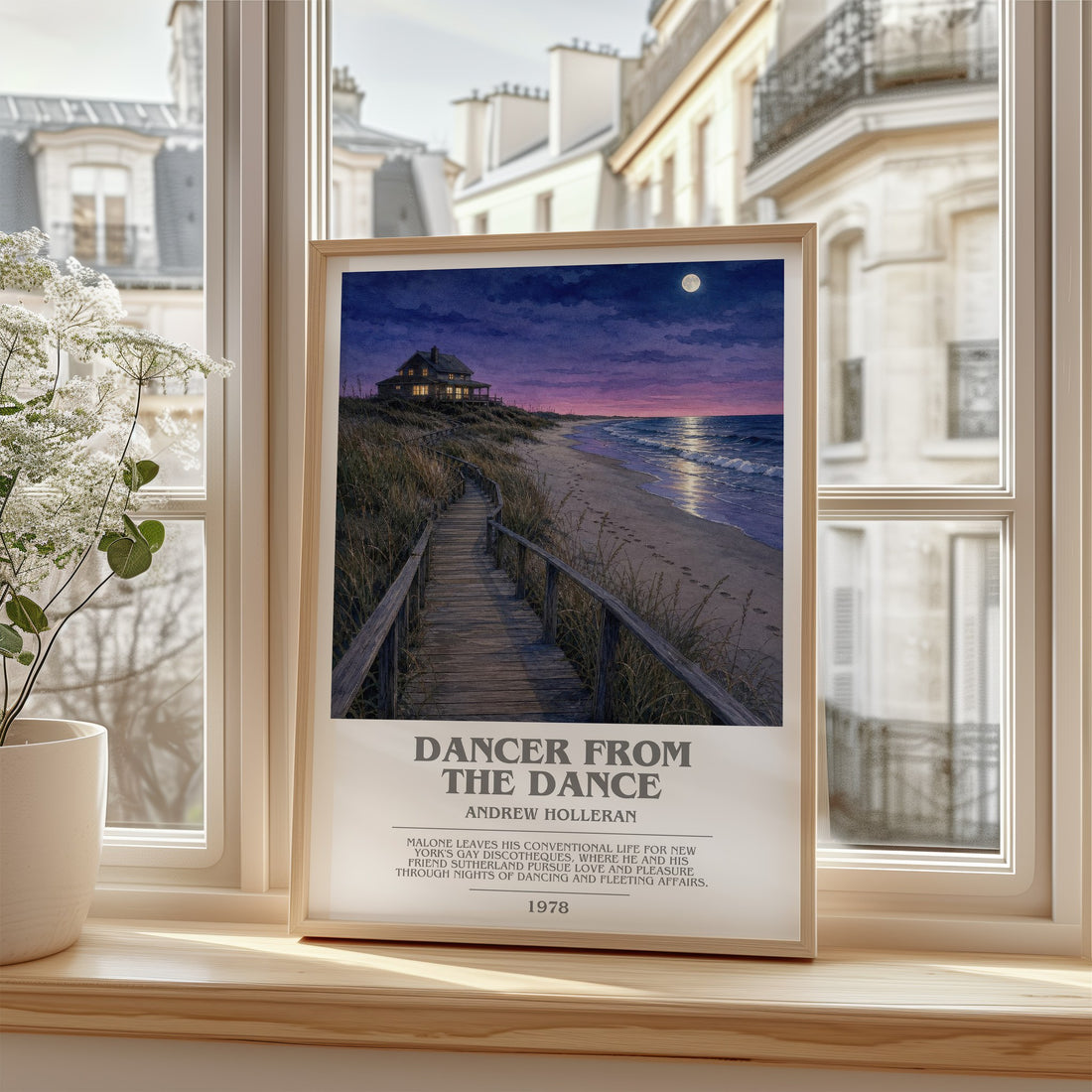 Dancer From The Dance Bookish Wall Art by Andrew Holleran – framed print by a bright window
