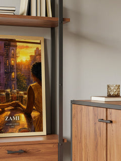 Zami book watercolour illustration paper finish options – matte satin gloss
