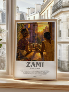 Zami Bookish Wall Art by Audre Lorde – framed print by a bright window