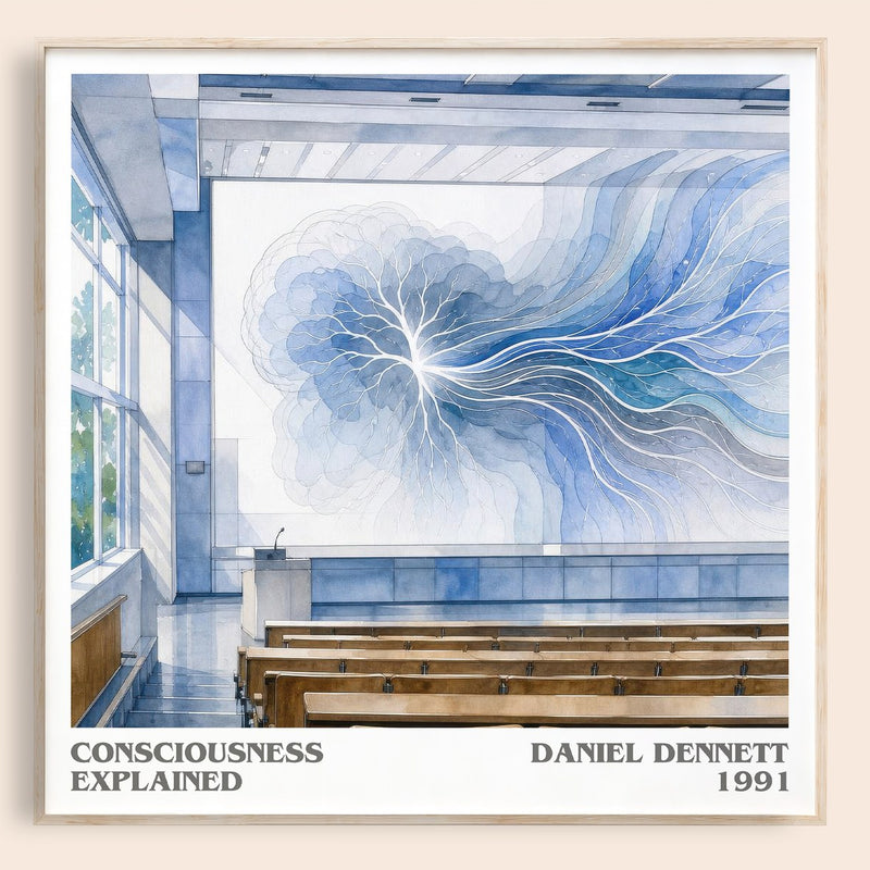 Consciousness Explained literary book poster by Daniel Dennett – framed literary art print