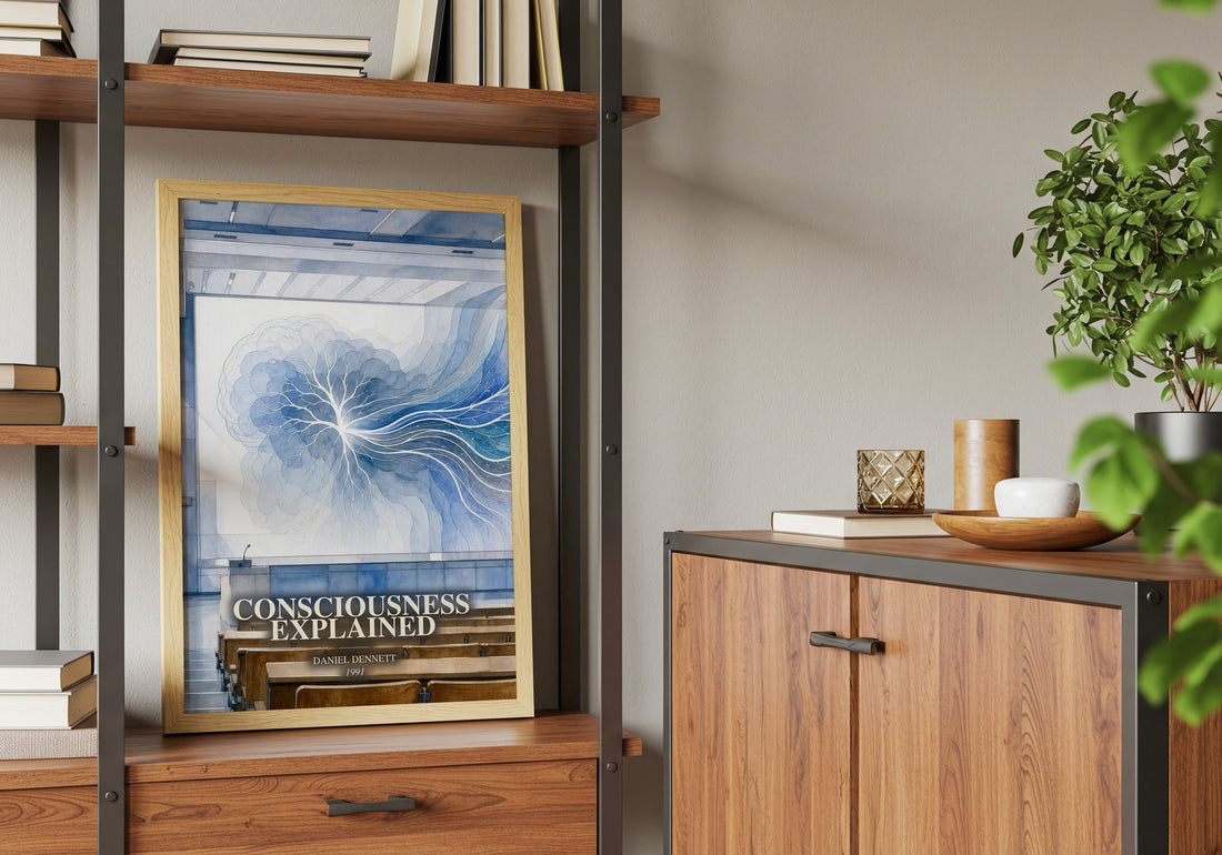 Consciousness Explained book watercolour illustration paper finish options – matte satin gloss