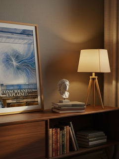 Consciousness Explained watercolour print on bookshelf – Daniel Dennett fan gift