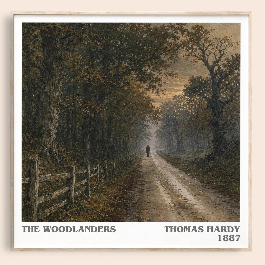 The Woodlanders literary book poster by Thomas Hardy – framed literary art print
