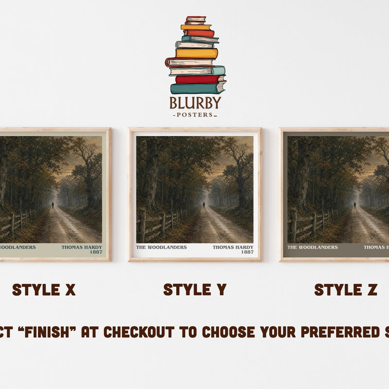 The Woodlanders literary print in frame leaning in hallway – classic literature wall art
