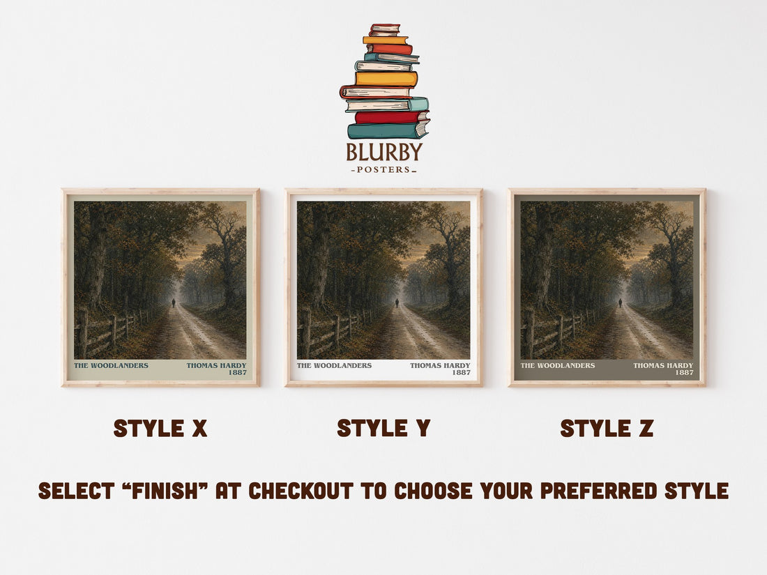 The Woodlanders literary print in frame leaning in hallway – classic literature wall art (mockup)