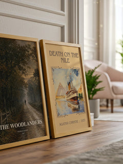 The Woodlanders watercolour print framed by window – literary home decor