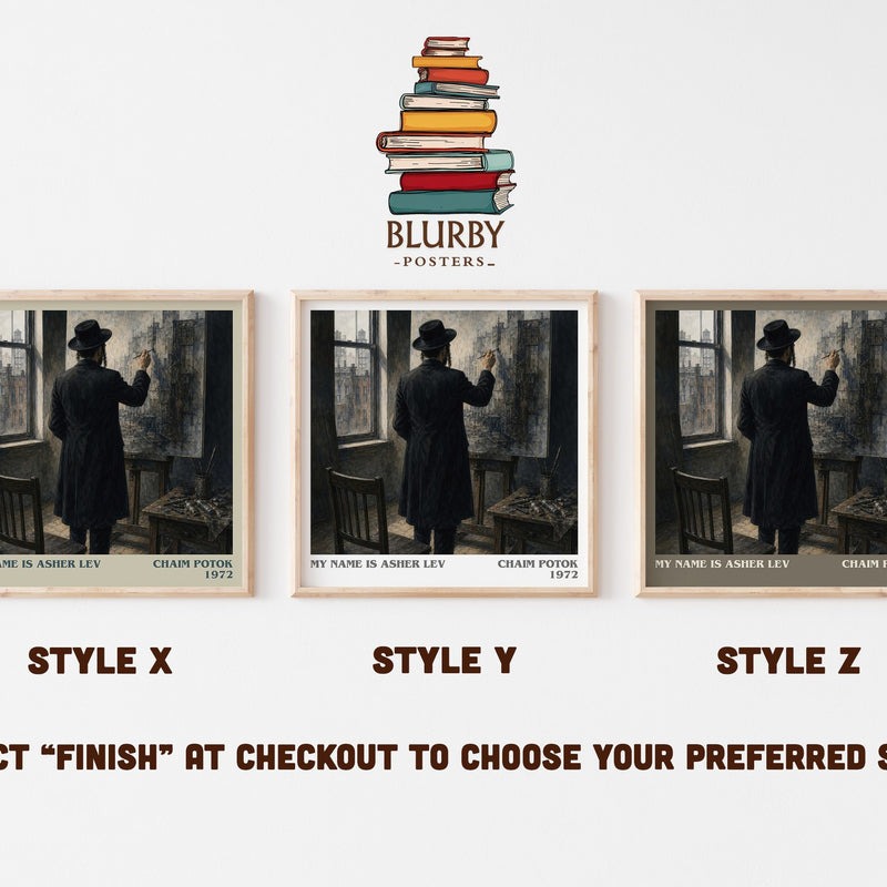 My Name Is Asher Lev literary print in frame leaning in hallway – literary fiction wall art