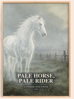 Pale Horse, Pale Rider watercolour book poster by Katherine Anne Porter – framed literary art print