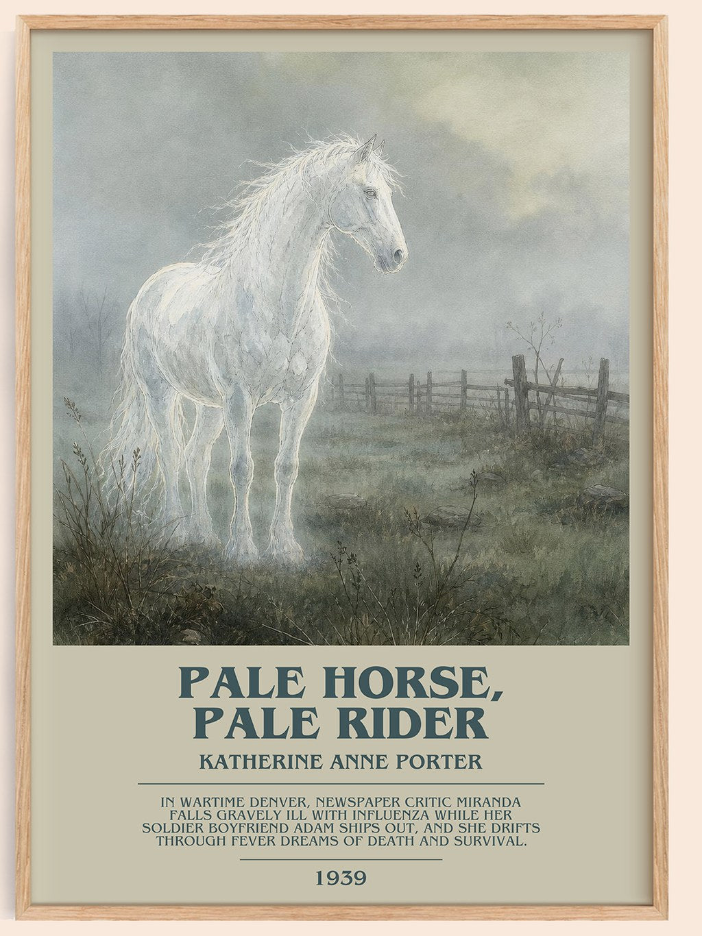 Pale Horse, Pale Rider Bookish Wall Art by Katherine Anne Porter – framed poster