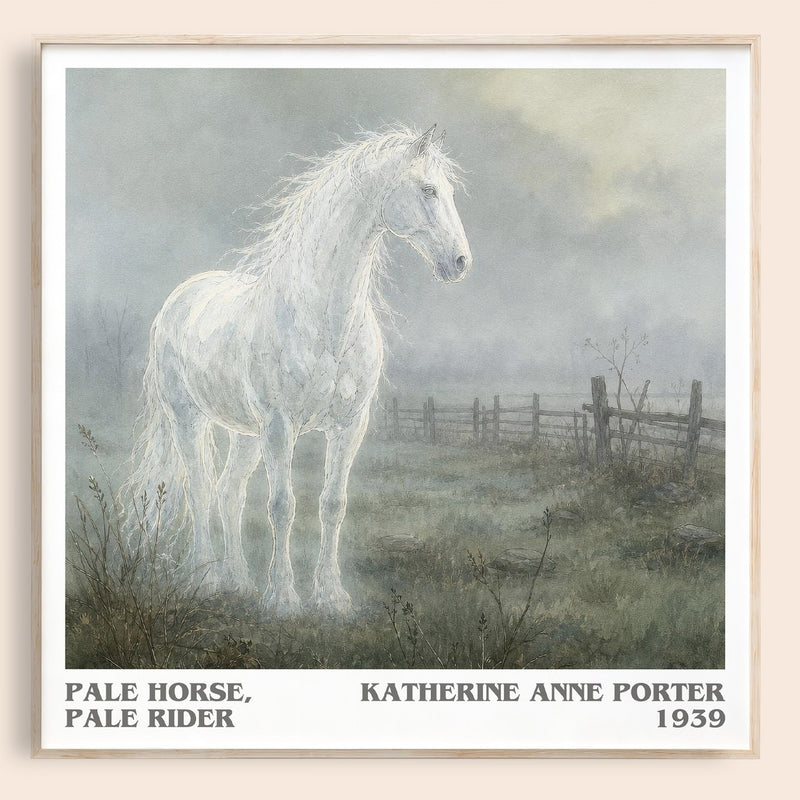 Pale Horse, Pale Rider literary book poster by Katherine Anne Porter – framed literary art print