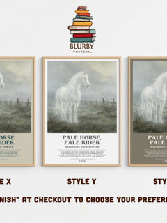 Pale Horse, Pale Rider Bookish Wall Art by Katherine Anne Porter – Style X, Y and Z side by side – choose your finish