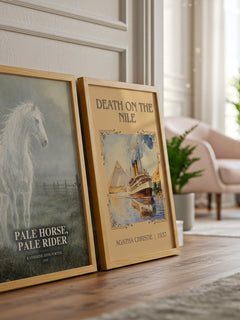 Pale Horse, Pale Rider watercolour print framed by window – literary home decor