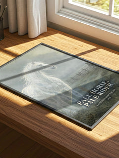 Pale Horse, Pale Rider watercolour book poster framed on wall – literary fiction wall art