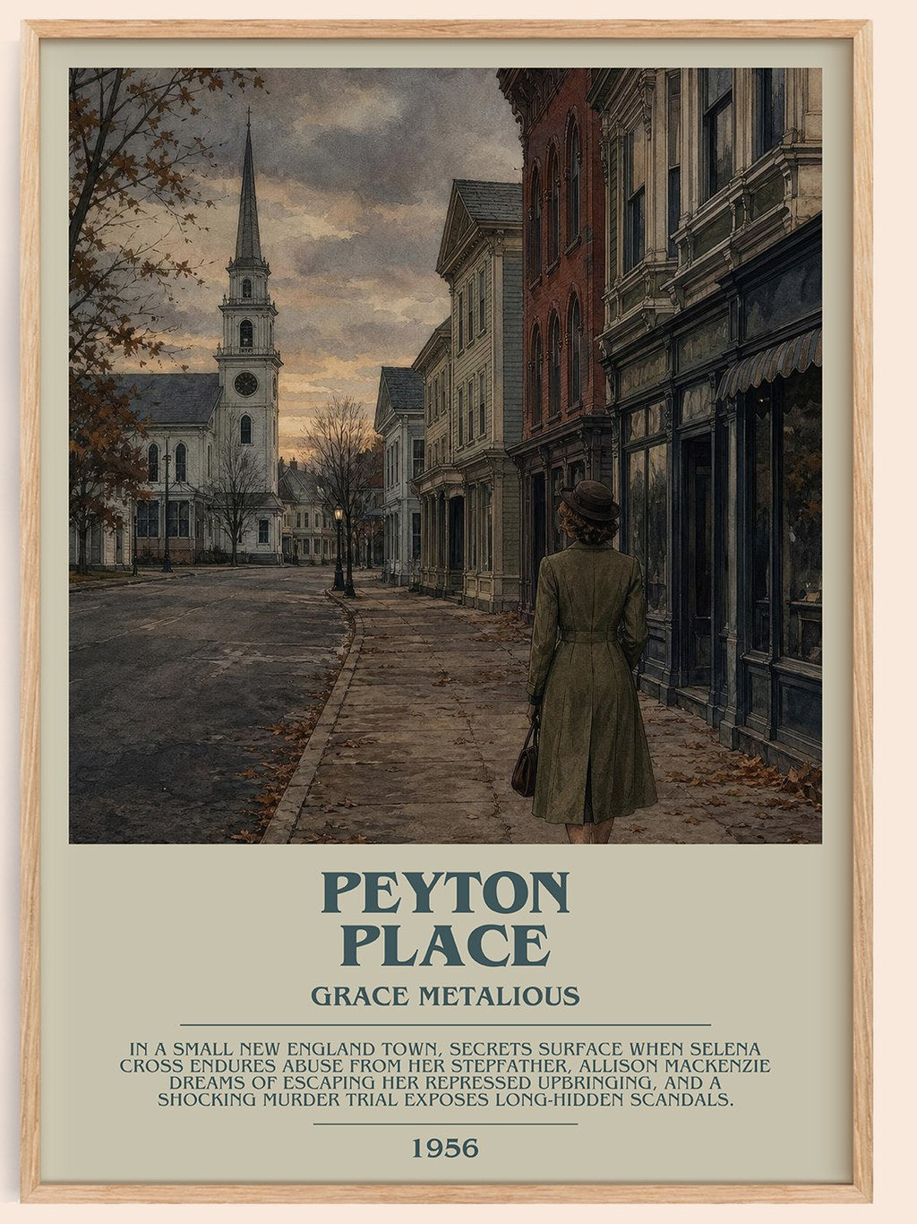 Peyton Place Bookish Wall Art by Grace Metalious – framed poster