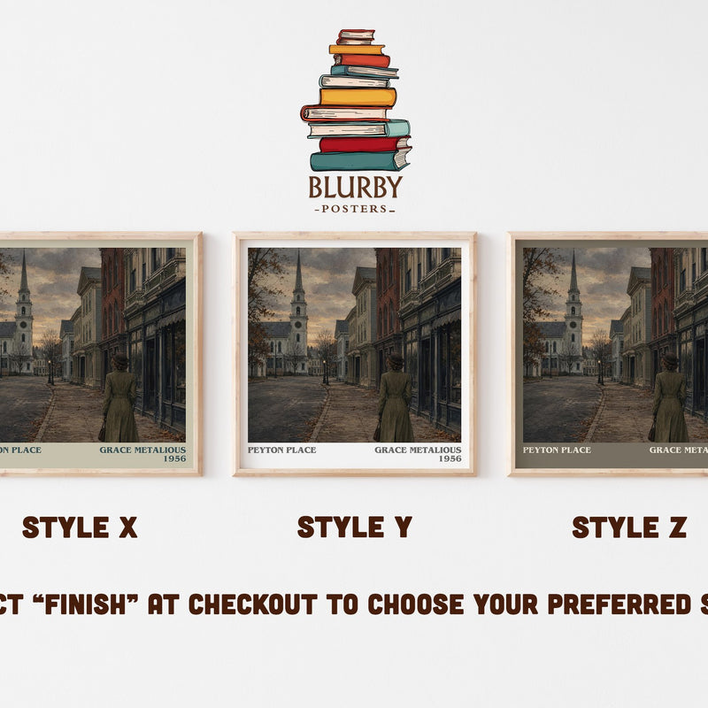 Peyton Place literary print in frame leaning in hallway – literary fiction wall art