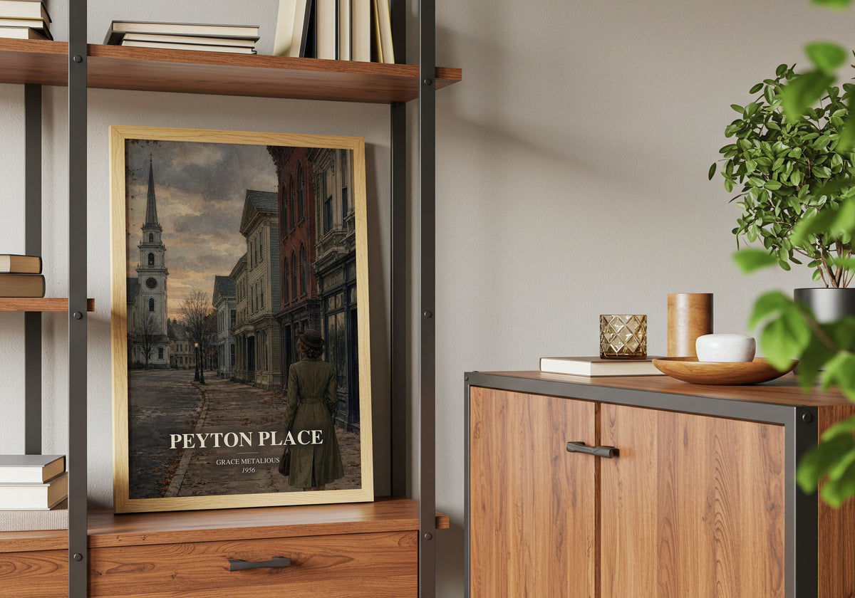Peyton Place book watercolour illustration paper finish options – matte satin gloss