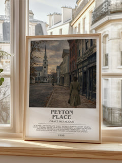 Peyton Place Bookish Wall Art by Grace Metalious – framed print by a bright window
