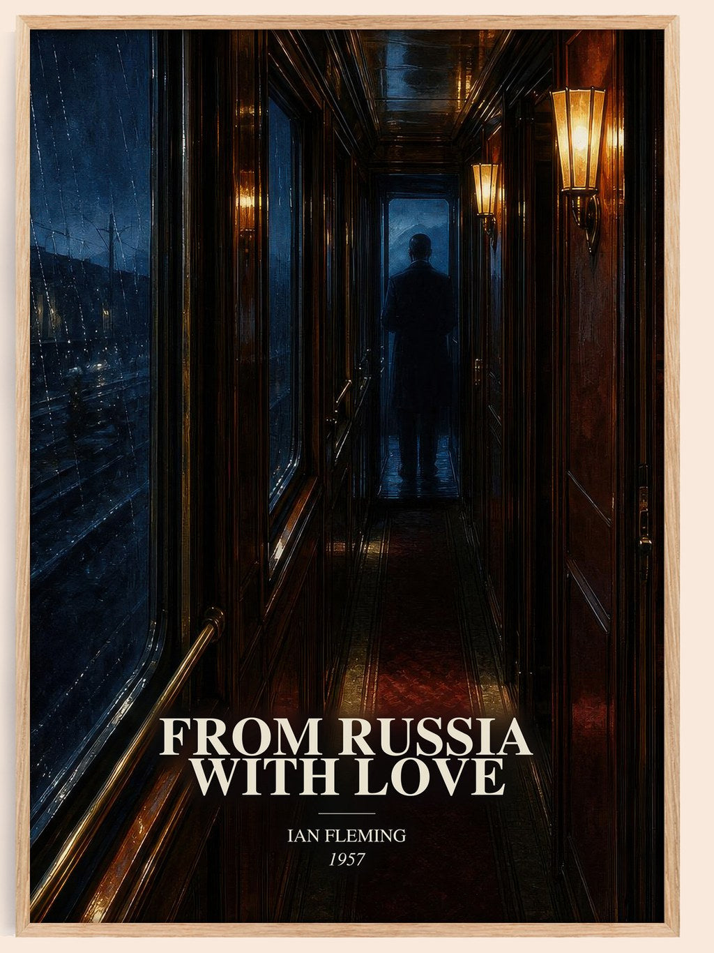 From Russia with Love watercolour book poster by Ian Fleming – framed literary art print
