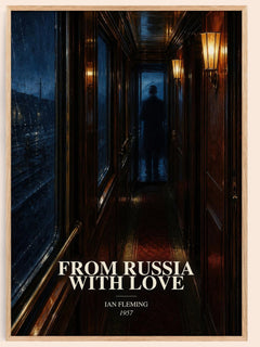 From Russia with Love watercolour book poster by Ian Fleming – framed literary art print