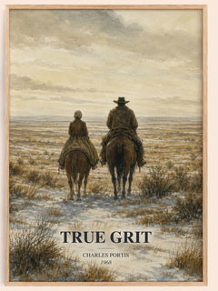 True Grit watercolour book poster by Charles Portis – framed literary art print