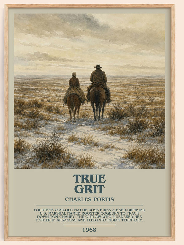 True Grit Bookish Wall Art by Charles Portis – framed poster