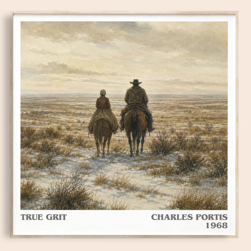 True Grit literary book poster by Charles Portis – framed literary art print