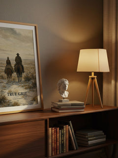 True Grit watercolour print on bookshelf – Charles Portis fan gift