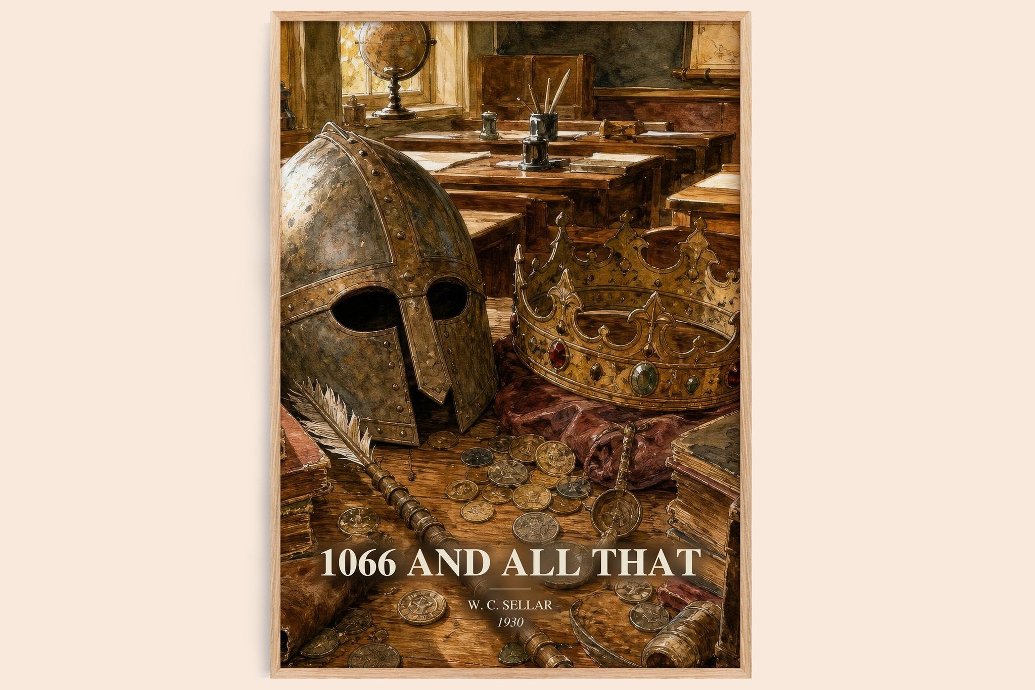1066 And All That Book Watercolour Illustration by W. C. Sellar