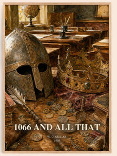 1066 And All That watercolour book poster by W. C. Sellar – framed literary art print