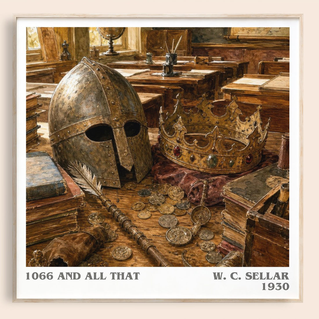 1066 And All That literary book poster by W. C. Sellar – framed literary art print