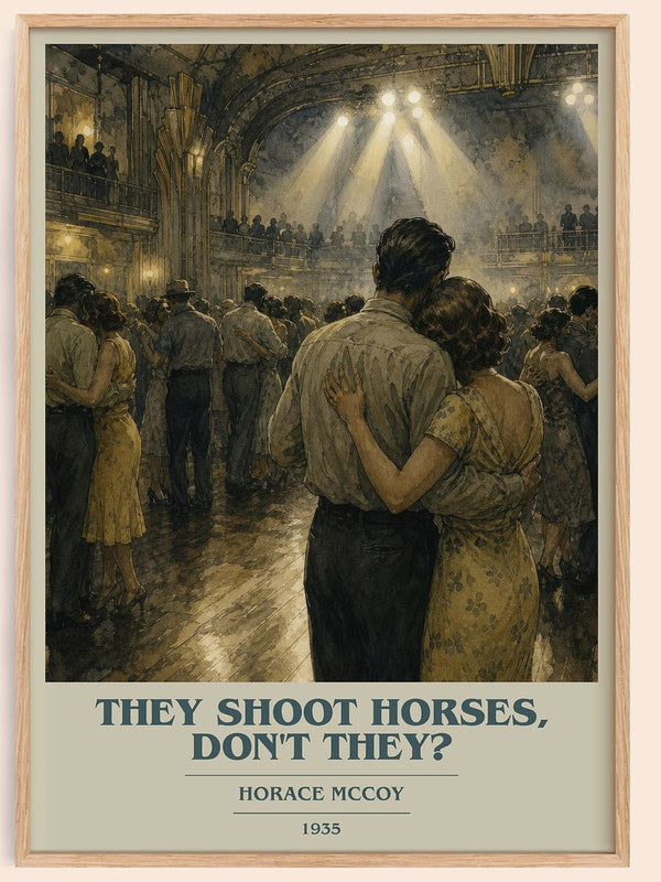 They Shoot Horses, Don't They? book cover book poster by Horace McCoy – framed literary art print