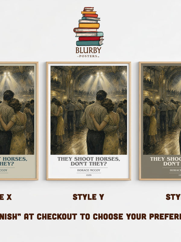 They Shoot Horses, Don't They? book cover print in frame leaning in hallway – literary fiction wall art