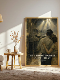They Shoot Horses, Don't They? watercolour print in frame leaning in hallway – literary fiction wall art