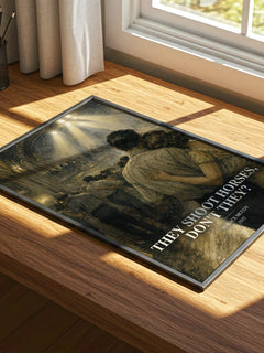 They Shoot Horses, Don't They? watercolour book poster framed on wall – literary fiction wall art