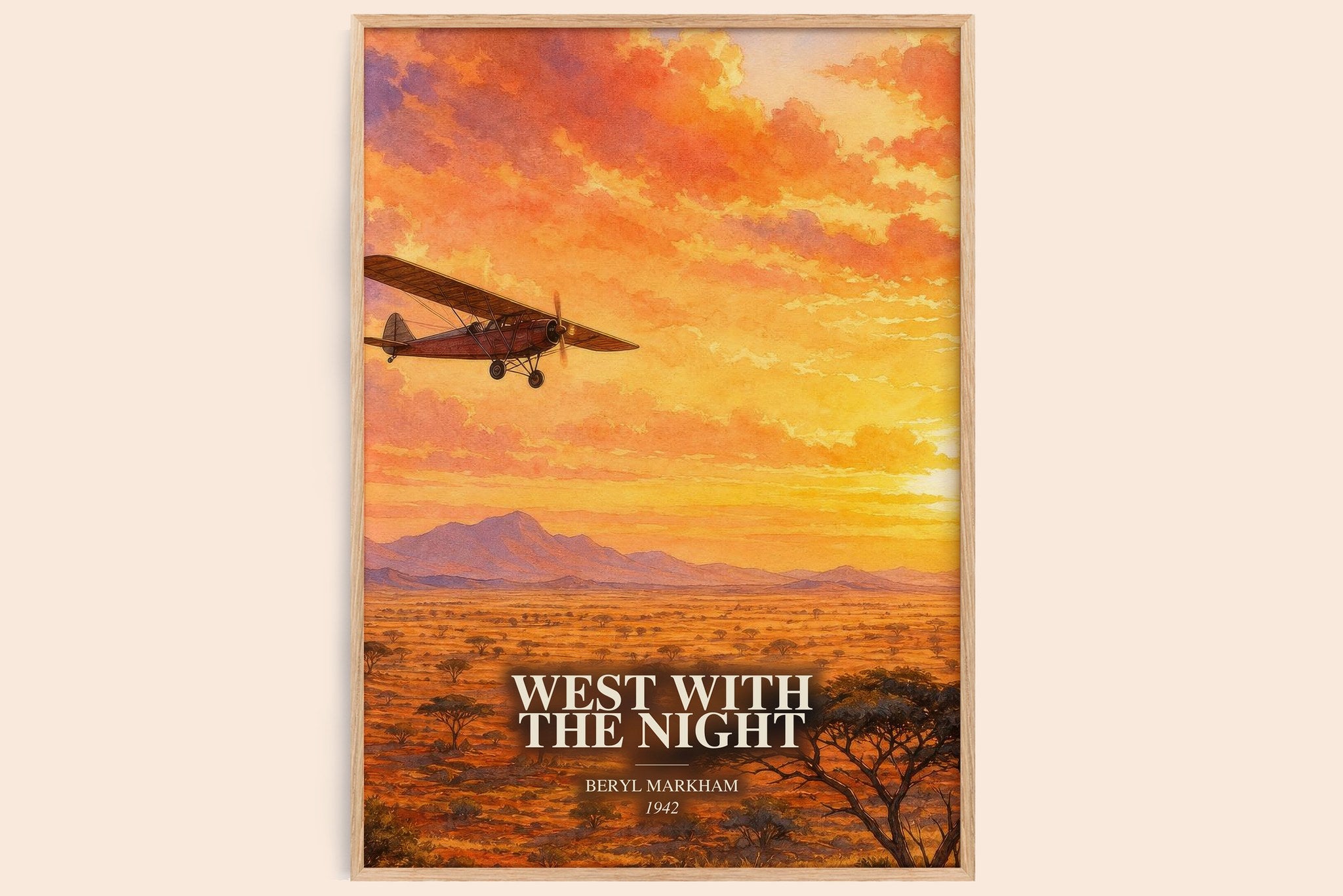 West With the Night Book Watercolour Illustration by Beryl Markham