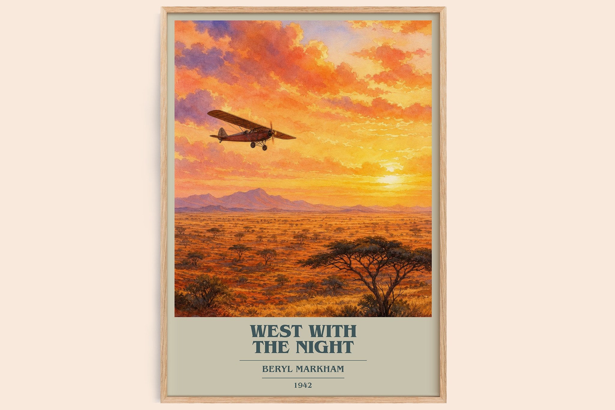 West With the Night Book Cover Poster by Beryl Markham