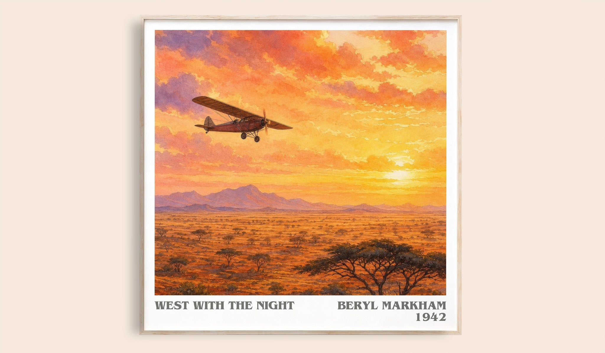West With the Night Literary Art Print by Beryl Markham