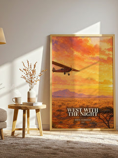 West With the Night watercolour print in frame leaning in hallway – memoir wall art