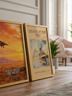 West With the Night watercolour print framed by window – literary home decor