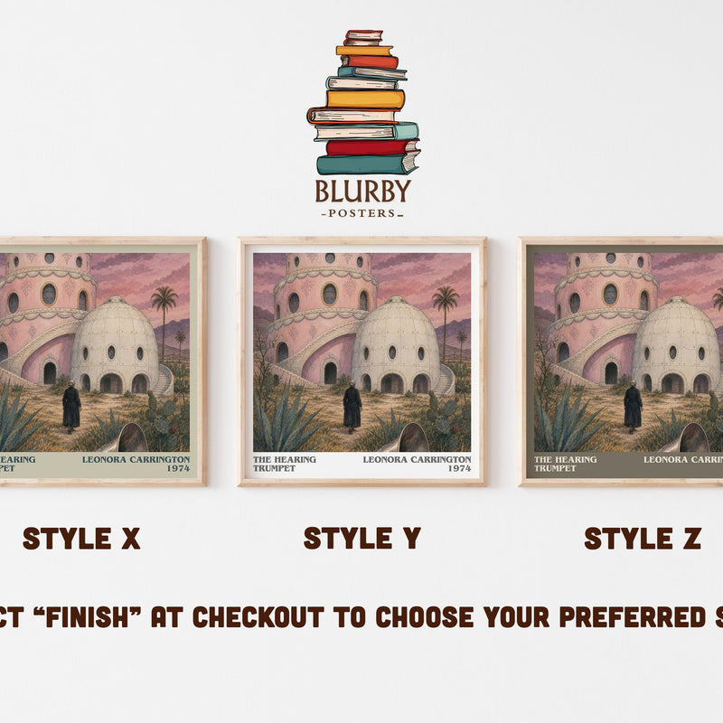 The Hearing Trumpet literary print in frame leaning in hallway – literary fiction wall art