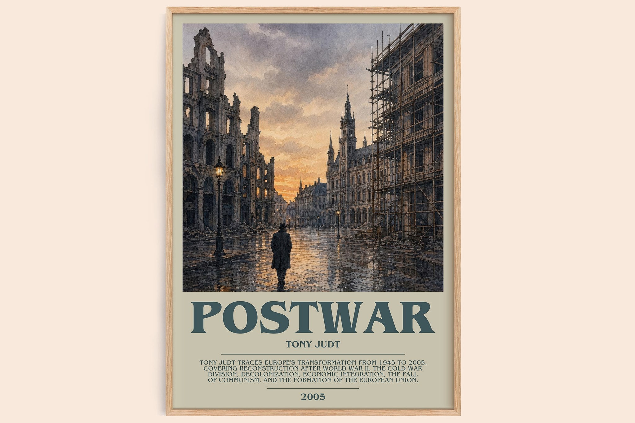 Postwar Bookish Wall Art by Tony Judt