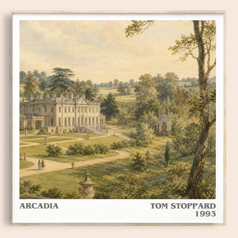 Arcadia literary book poster by Tom Stoppard – framed literary art print