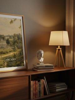 Arcadia watercolour print on bookshelf – Tom Stoppard fan gift