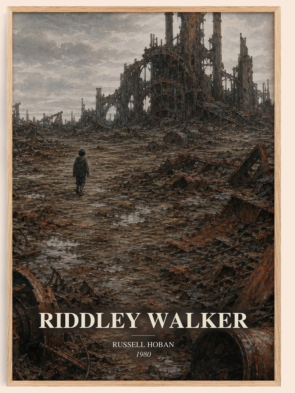 Riddley Walker watercolour book poster by Russell Hoban – framed literary art print